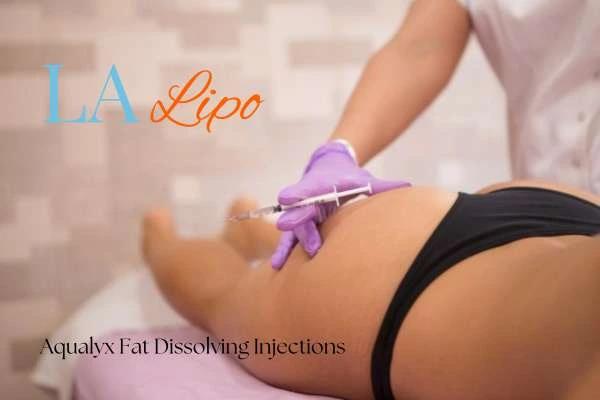 Woman having fat dissolving injections Kingston Vale on thighs