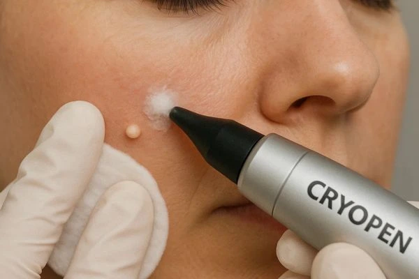 Woman receiving milia removal treatment Kingston Vale
