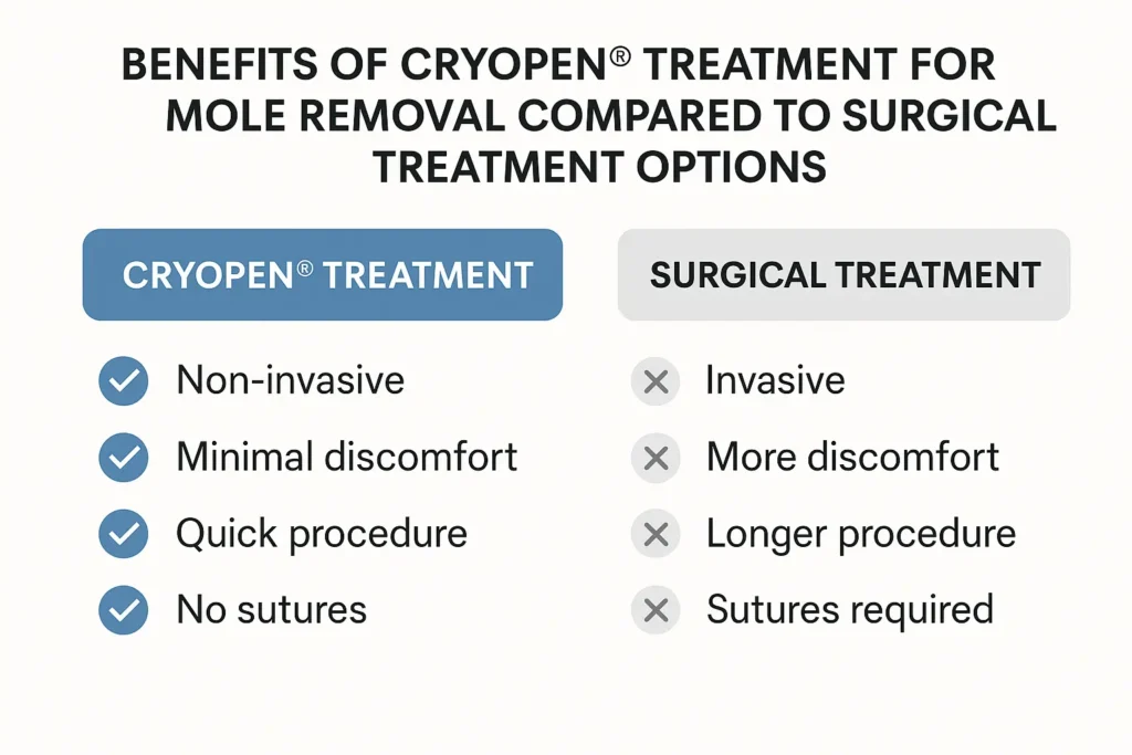 Benefits of facial mole removal Kingston Vale - call our team today to book a consultation